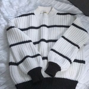 Charcoal and white striped sweater!